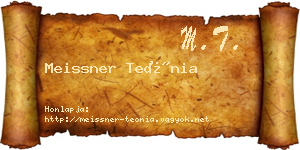 Meissner Teónia névjegykártya
